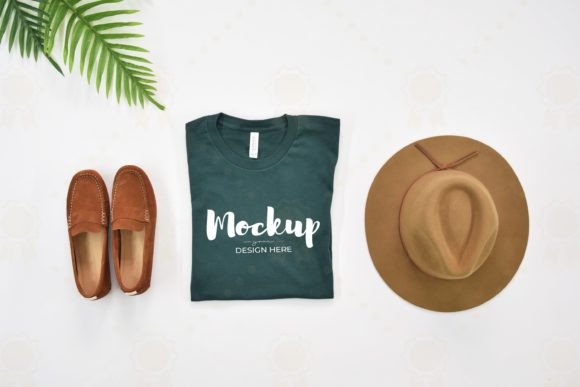 Bella Canvas 3001 Forest Mockup for Graphics & T-Shirts