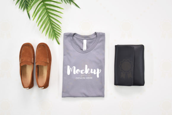 Bella Canvas 3001 Storm Shirt Mockup for Graphics