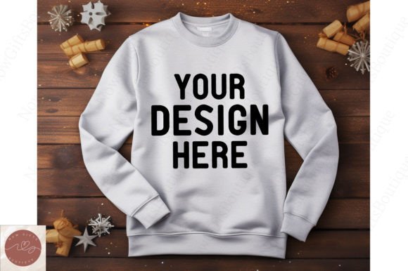Christmas Sweater Gildan Mockup 10: Graphics for Hoodies Sweatshirts