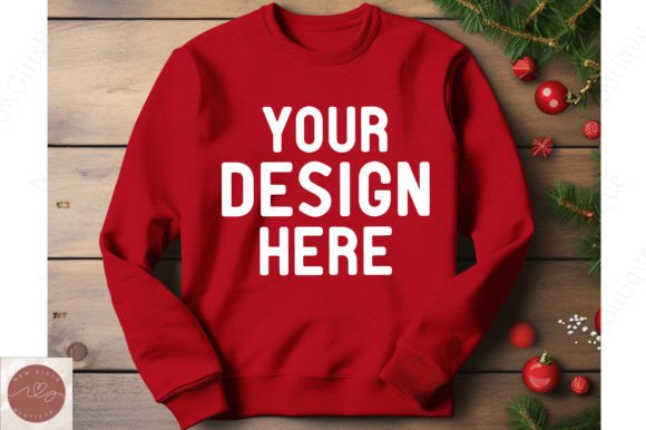 Christmas Sweater Gildan Mockup 14: Graphics for Hoodies Sweatshirts