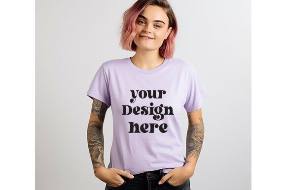 Comfort Colors C1717 Orchid Shirt Mocku Graphics for T-Shirts