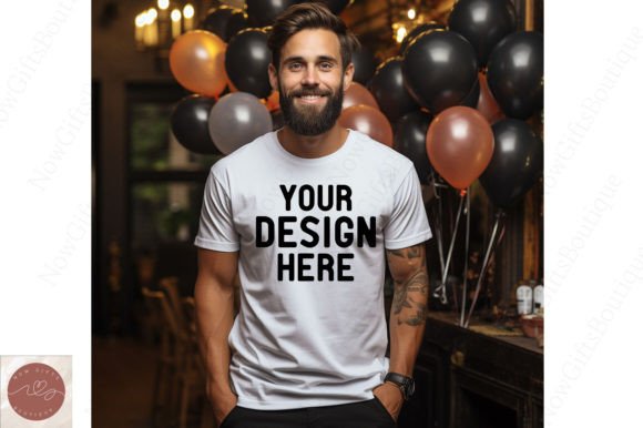 Men Happy New Year Mockup 30: Graphics for T-Shirts