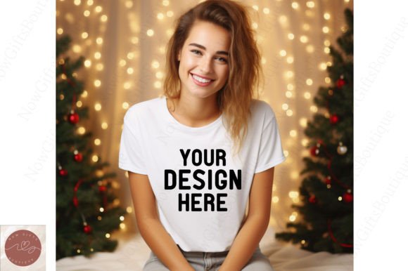 Nice Women Christmas T-Shirt Mockup 3 Graphics Review