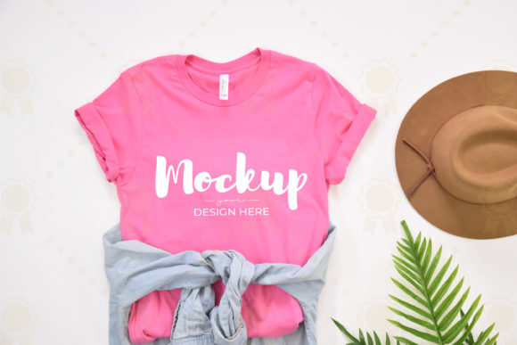 Pink T-Shirt Mockup for Graphics & T-Shirts