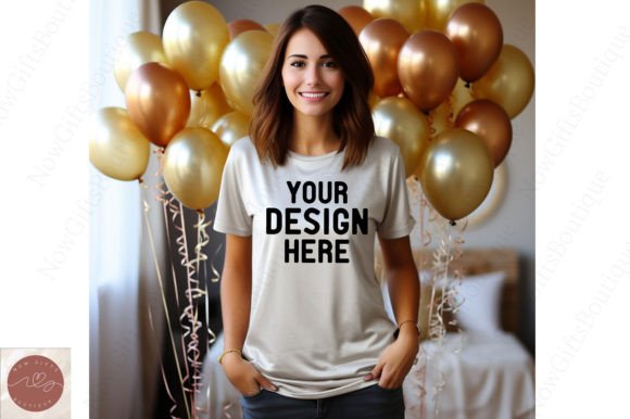 Reviewing Happy New Year Woman Mockup 116 for Embroidery